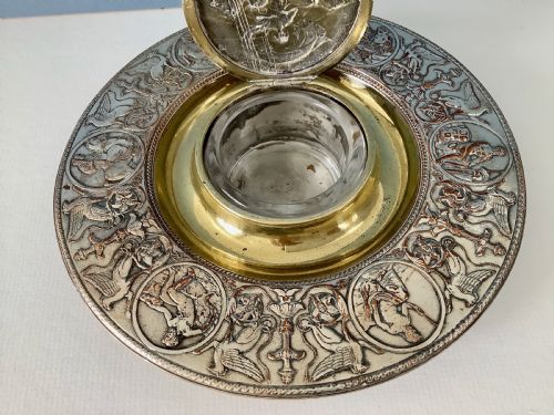 STUNNING ANTIQUE VICTORIAN INK WELL STAND ELKINGTON - ADDITIONAL PHOTO 3