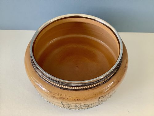 DOULTON LAMBETH HANNAH BARLOW SALAD BOWL WITH SILVER RIM - ADDITIONAL PHOTO 6