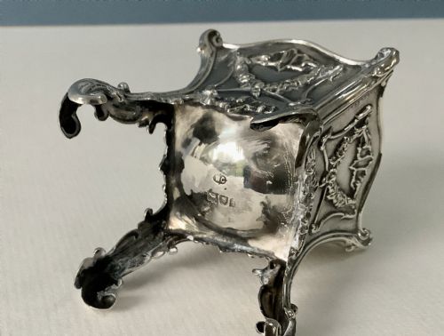 ANTIQUE SILVER NOVELTY PIN CUSHION JARDINIERE - ADDITIONAL PHOTO 4