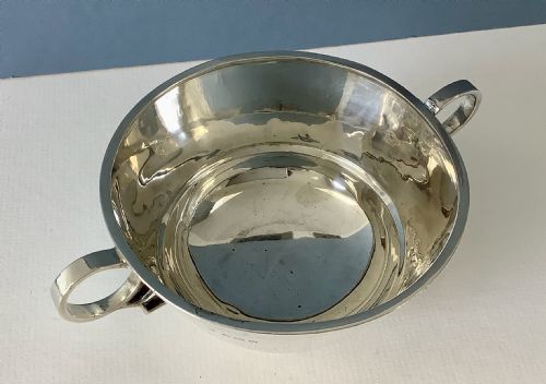 ANTIQUE SILVER ART DECO TWINHANDLED BOWL - ADDITIONAL PHOTO 5