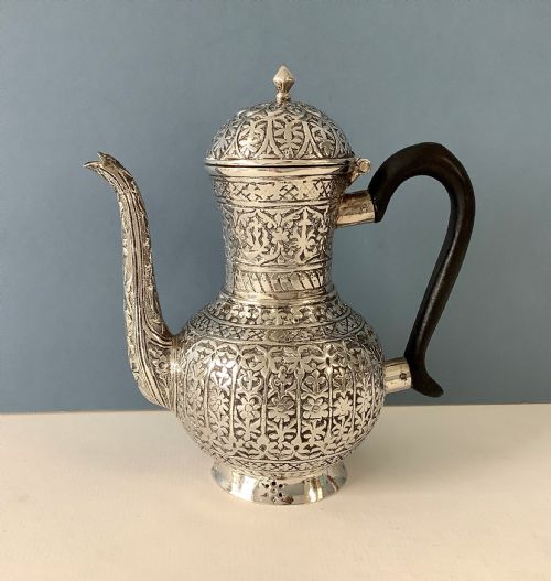 ANTIQUE SOLID SILVER VICTORIAN HOT WATER JUG - ADDITIONAL PHOTO 1