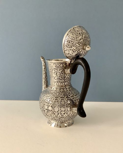 ANTIQUE SOLID SILVER VICTORIAN HOT WATER JUG - ADDITIONAL PHOTO 6