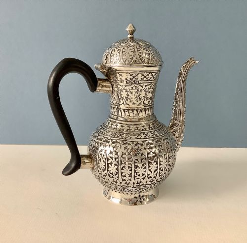 ANTIQUE SOLID SILVER VICTORIAN HOT WATER JUG - ADDITIONAL PHOTO 7