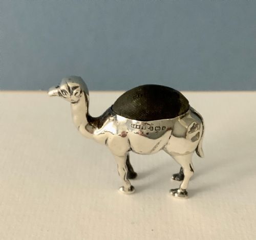 ANTIQUE EDWARDIAN SILVER NOVELTY PIN CUSHION CAMEL - ADDITIONAL PHOTO 4