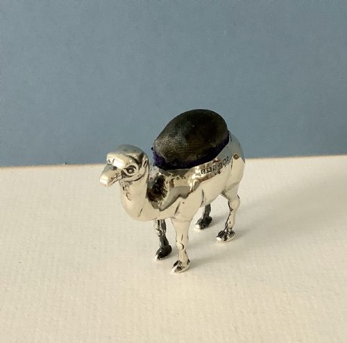 ANTIQUE EDWARDIAN SILVER NOVELTY PIN CUSHION CAMEL - ADDITIONAL PHOTO 5