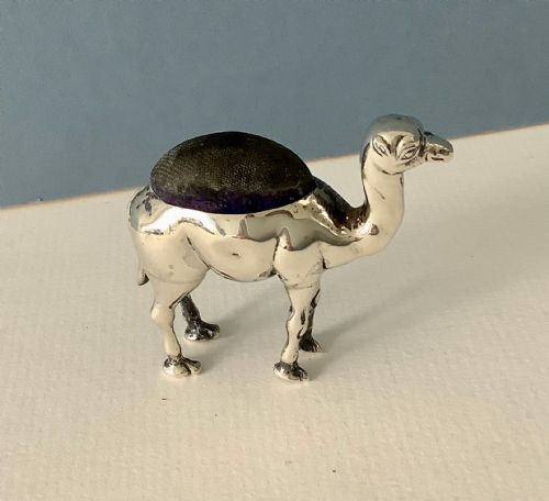 ANTIQUE EDWARDIAN SILVER NOVELTY PIN CUSHION CAMEL - ADDITIONAL PHOTO 6