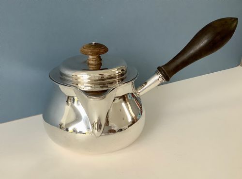 ENORMOUS ANTIQUE GEORGIAN SILVER BRANDY PAN - ADDITIONAL PHOTO 2
