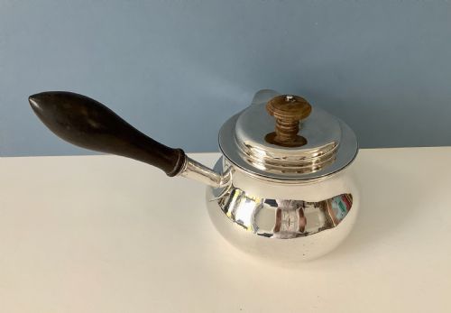 ENORMOUS ANTIQUE GEORGIAN SILVER BRANDY PAN - ADDITIONAL PHOTO 4