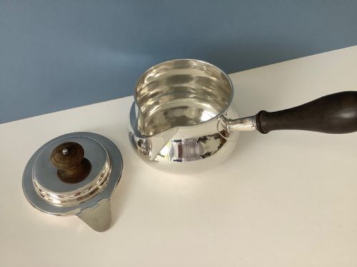 ENORMOUS ANTIQUE GEORGIAN SILVER BRANDY PAN - ADDITIONAL PHOTO 8