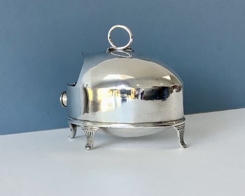 UNUSUAL ANTIQUE SILVERPLATED SPOON WARMER - ADDITIONAL PHOTO 4