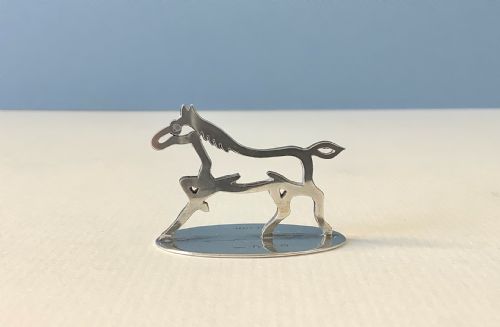 antique silver novelty menu holder horse - CATEGORY: ANTIQUE JEWELLERY - DATED 1910