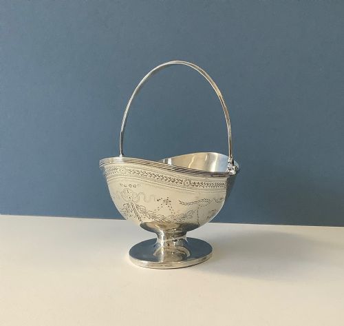 ANTIQUE GEORGIAN SILVER SUGAR BASKET 1812 - ADDITIONAL PHOTO 2