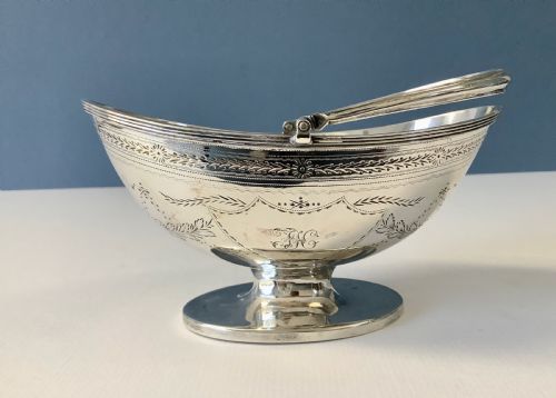 ANTIQUE GEORGIAN SILVER SUGAR BASKET 1812 - ADDITIONAL PHOTO 5
