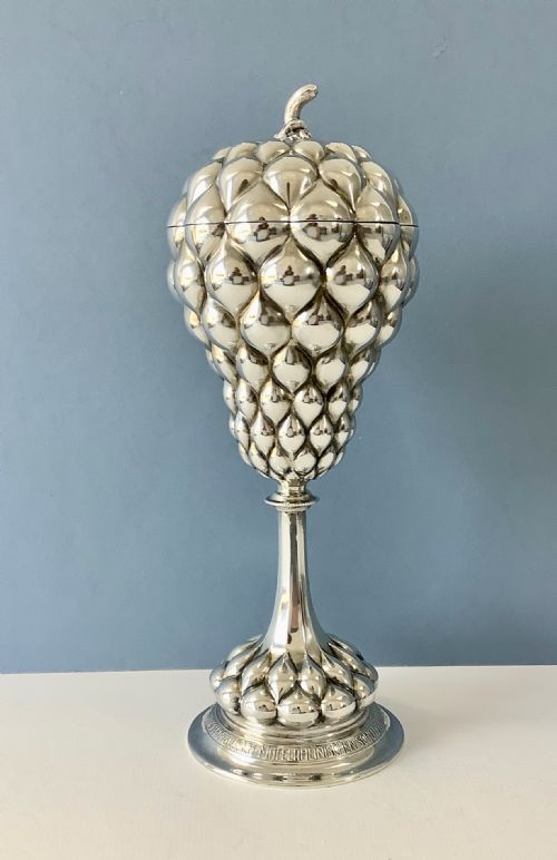 antique silver lidded cup trophy - CATEGORY: ANTIQUE SILVER - DATED 1910