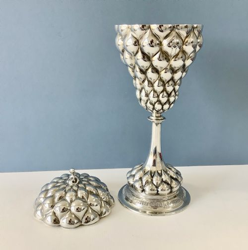 ANTIQUE SILVER LIDDED CUP TROPHY - ADDITIONAL PHOTO 7
