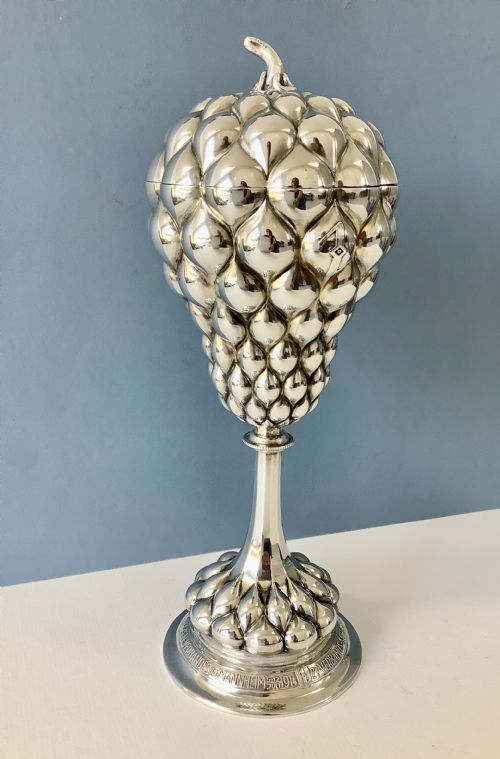 ANTIQUE SILVER LIDDED CUP TROPHY - ADDITIONAL PHOTO 9