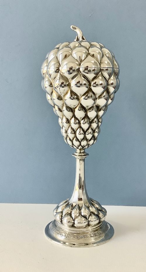 ANTIQUE SILVER LIDDED CUP TROPHY - ADDITIONAL PHOTO 10