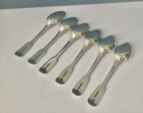 SET OF 6 ANTIQUE VICTORIAN SILVER TEA SPOONS - ADDITIONAL PHOTO 1