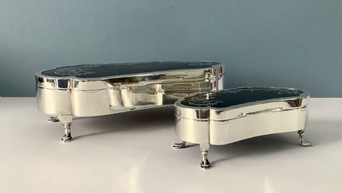 FANTASTIC PAIR OF ANTIQUE SILVER JEWELLERYTRINKET BOXES - ADDITIONAL PHOTO 1