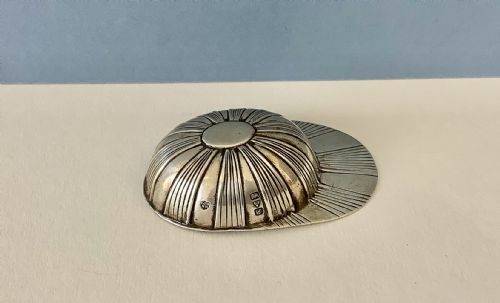 ANTIQUE EDWARDIAN NOVELTY SILVER CADDY SPOON JOCKEY CAP - ADDITIONAL PHOTO 1