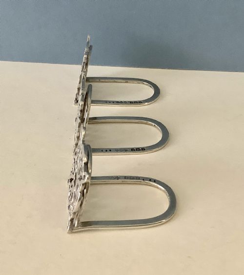 LIBERTY SET OF 3 ANTIQUE SILVER MENU HOLDERS - ADDITIONAL PHOTO 1