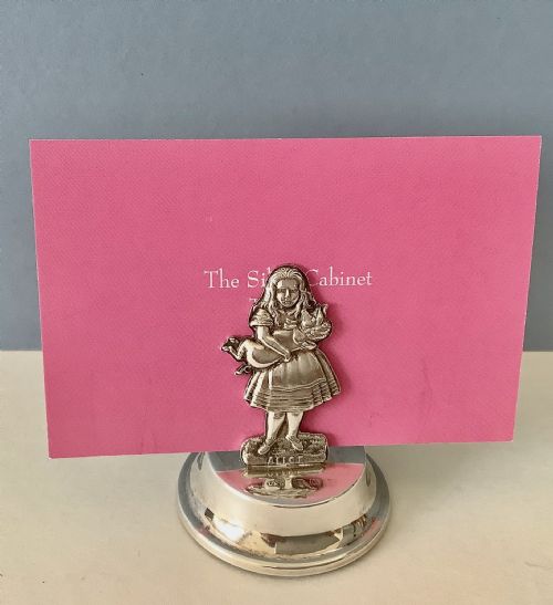 PAIR OF ANTIQUE SILVER 'ALICE IN WONDERLAND' MENU HOLDERS - ADDITIONAL PHOTO 6