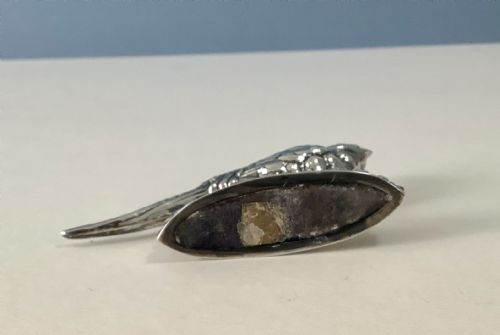 ANTIQUE EDWARDIAN SILVER PHEASANT PIN CUSHION - ADDITIONAL PHOTO 4
