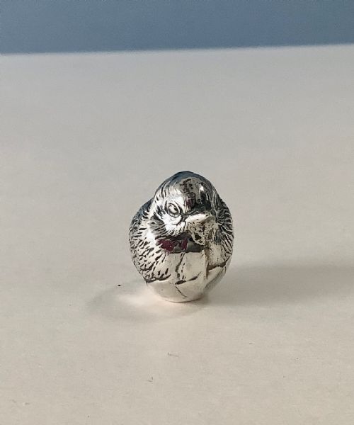 ANTIQUE SILVER MINIATURE CHICK PIN CUSHION - ADDITIONAL PHOTO 1