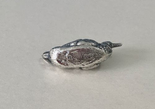 ANTIQUE SILVER MINIATURE DUCK PIN CUSHION - ADDITIONAL PHOTO 3