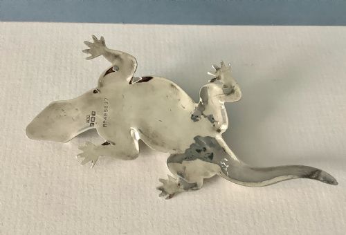 ANTIQUE SILVER PIN CUSHION LIZARD - ADDITIONAL PHOTO 3