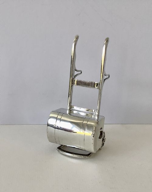 antique silver novelty table vesta porter's barrow - CATEGORY: ANTIQUE SILVER - DATED EDWARDIAN