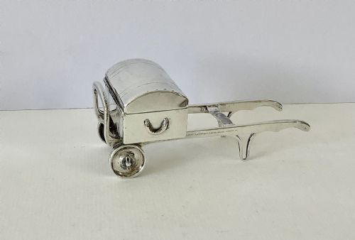ANTIQUE SILVER NOVELTY TABLE VESTA PORTER'S BARROW - ADDITIONAL PHOTO 1
