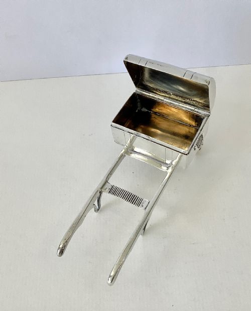 ANTIQUE SILVER NOVELTY TABLE VESTA PORTER'S BARROW - ADDITIONAL PHOTO 4