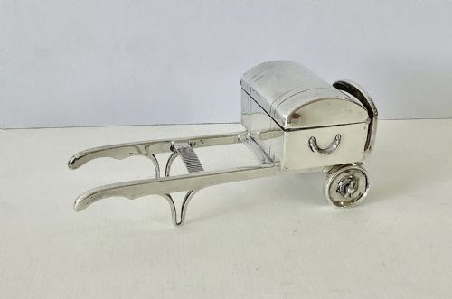 ANTIQUE SILVER NOVELTY TABLE VESTA PORTER'S BARROW - ADDITIONAL PHOTO 6