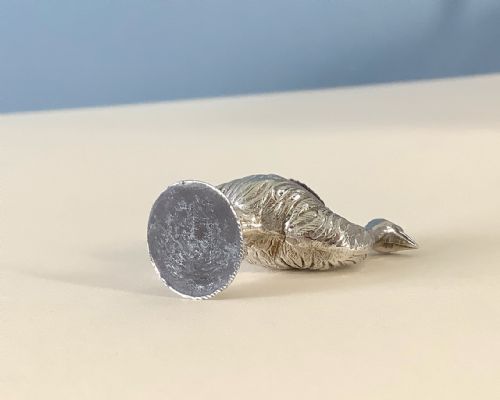 ANTIQUE SOLID SILVER PIN CUSHION EMU - ADDITIONAL PHOTO 5