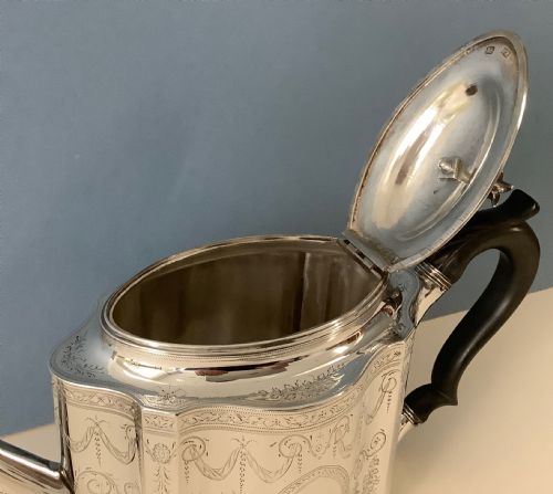 ANTIQUE GEORGIAN SILVER TEAPOT HESTER BATEMAN - ADDITIONAL PHOTO 5