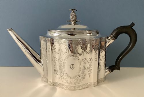 ANTIQUE GEORGIAN SILVER TEAPOT HESTER BATEMAN - ADDITIONAL PHOTO 6