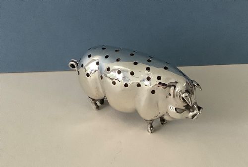 NOVELTY ANTIQUE SILVER TOOTHPICK HOLDER - ADDITIONAL PHOTO 2