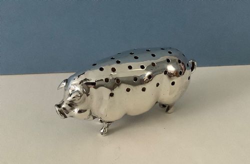 novelty antique silver toothpick holder - CATEGORY: ANTIQUE SILVER - DATED EDWARDIAN
