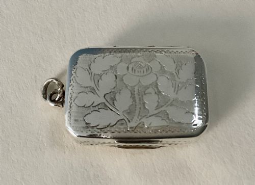 ANTIQUE MINIATURE GEORGIAN SILVER VINAIGRETTE PEMBERTON - ADDITIONAL PHOTO 1