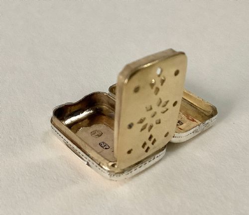 ANTIQUE MINIATURE GEORGIAN SILVER VINAIGRETTE PEMBERTON - ADDITIONAL PHOTO 6
