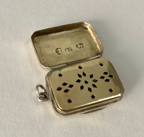 ANTIQUE MINIATURE GEORGIAN SILVER VINAIGRETTE PEMBERTON - ADDITIONAL PHOTO 7