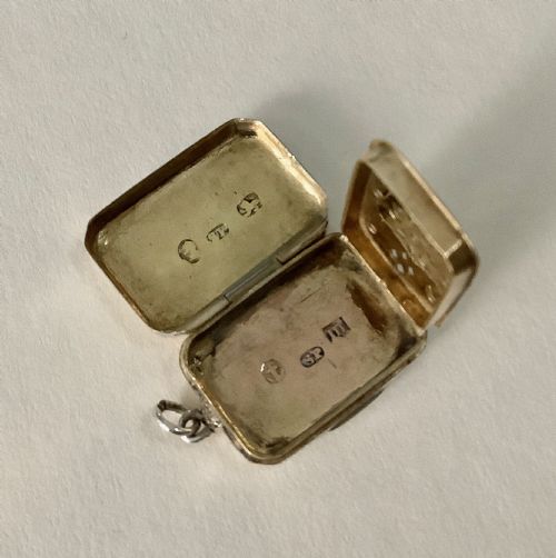 ANTIQUE MINIATURE GEORGIAN SILVER VINAIGRETTE PEMBERTON - ADDITIONAL PHOTO 8
