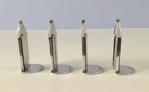 ANTIQUE SILVER SENTRY BOX MENU HOLDERS SAMPSON MORDAN - ADDITIONAL PHOTO 1