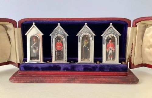 ANTIQUE SILVER SENTRY BOX MENU HOLDERS SAMPSON MORDAN - ADDITIONAL PHOTO 2