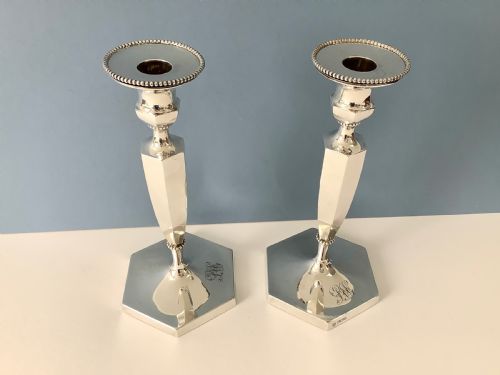 PAIR OF ELEGANT SILVER CANDLESTICKS - ADDITIONAL PHOTO 7