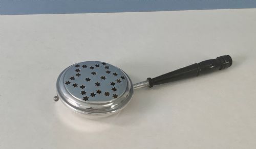 ANTIQUE SILVER NOVELTY MINIATURE WARMING PAN - ADDITIONAL PHOTO 2