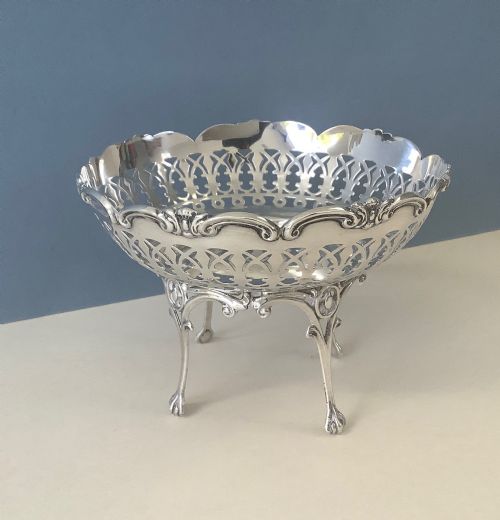 ANTIQUE SILVER RAISED SWEETMEAT BASKET - ADDITIONAL PHOTO 1