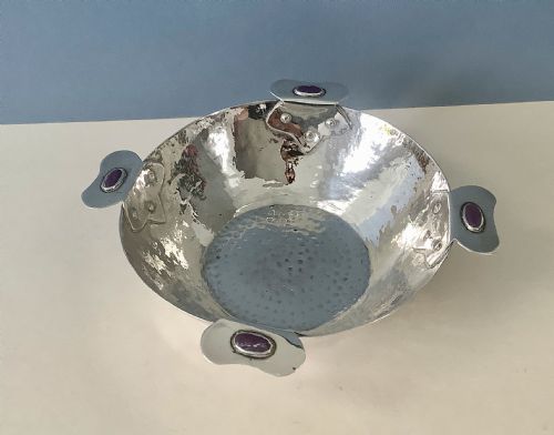 antique silver arts crafts hammered bowl - CATEGORY: ANTIQUE SILVER - DATED EDWARDIAN