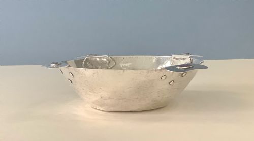 ANTIQUE SILVER ARTS CRAFTS HAMMERED BOWL - ADDITIONAL PHOTO 5